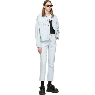 Shop Alexander Wang Blue Cult Straight-leg Jeans In 420 Paleblu