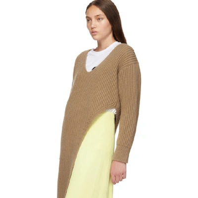 Shop Stella Mccartney Brown Slashed Sweater In 2508 Havana