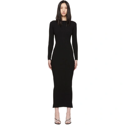 Shop Alexander Wang Black Moving Rib Splittable Dress In 001 Black