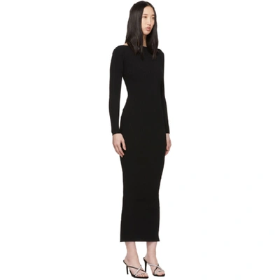 Shop Alexander Wang Black Moving Rib Splittable Dress In 001 Black