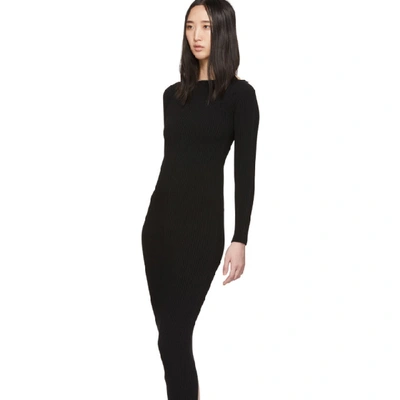 Shop Alexander Wang Black Moving Rib Splittable Dress In 001 Black
