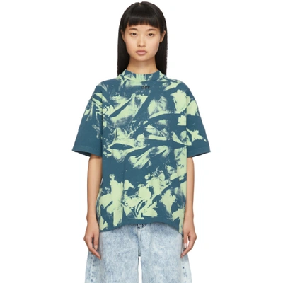 Shop Off-white Green And Blue Tie-dye T-shirt In Gasoline Wh