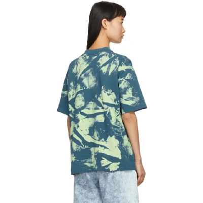 Shop Off-white Green And Blue Tie-dye T-shirt In Gasoline Wh
