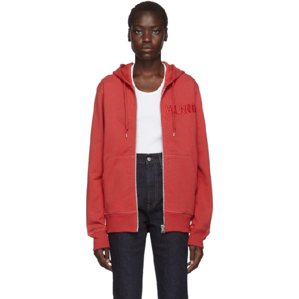 red helmut lang hoodie