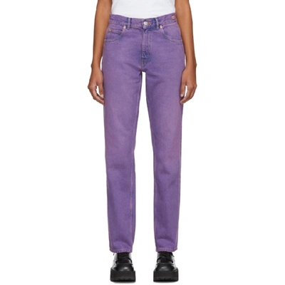 Shop Martine Rose Purple Straight-leg Jeans