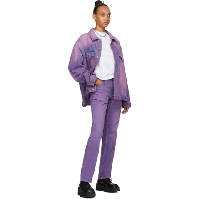 Shop Martine Rose Purple Straight-leg Jeans