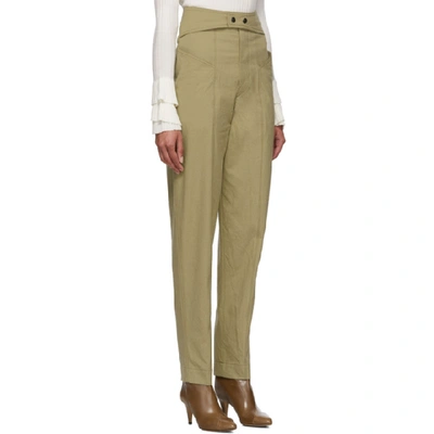 Shop Isabel Marant Khaki Lixy Trousers In 67ki Khaki