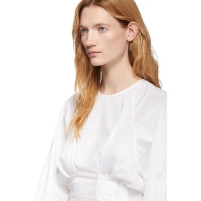 Shop Enföld Enfold White Pleated Blouse In O10w White