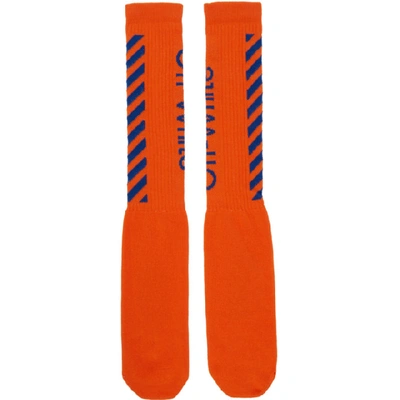 Shop Off-white Orange & Blue Diag Socks