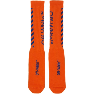 Shop Off-white Orange & Blue Diag Socks