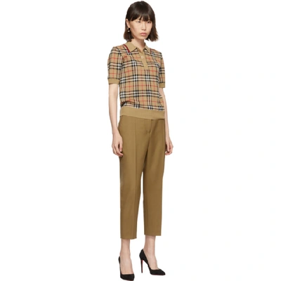 Shop Burberry Beige Jacquard Check Chatterto Polo In Archive Bei