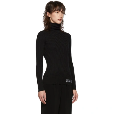 Shop Moncler Black Ribbed Turtleneck In 999 Black