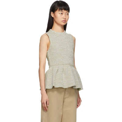 Shop Tibi Beige Tech Tweedy Tank In Bicmu Crbro