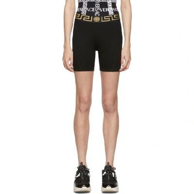 Shop Versace Black Empire Medusa Bike Shorts In A1008 Black
