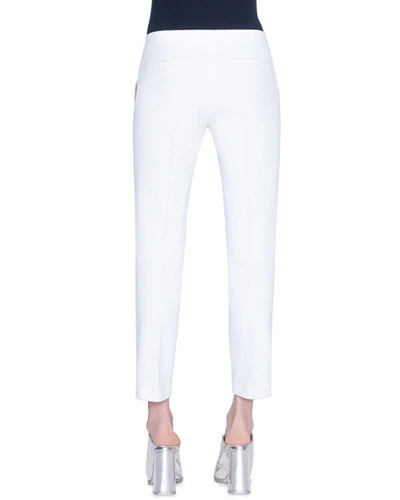 Shop Akris Punto Frankie Stretch-cotton Pants In Cream