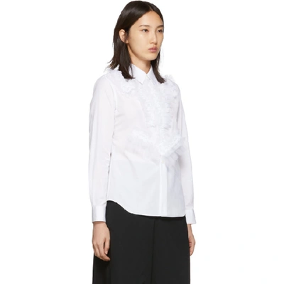 Shop Comme Des Garçons Comme Des Garcons White Thick Georgette Detail Shirt In 2 White/wht