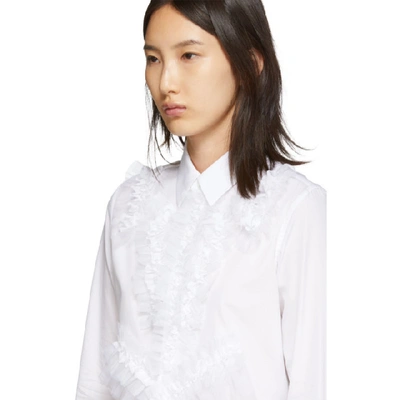 Shop Comme Des Garçons Comme Des Garcons White Thick Georgette Detail Shirt In 2 White/wht