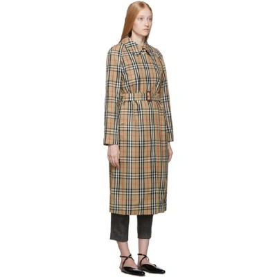 Shop Burberry Beige Kempton Trench Coat In Archive Bei