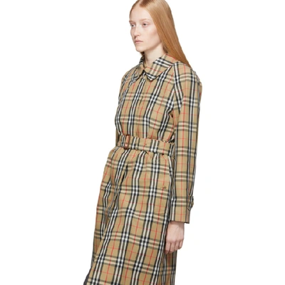 Shop Burberry Beige Kempton Trench Coat In Archive Bei