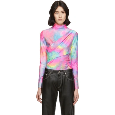 Shop Sies Marjan Multicolor Glitter Tie -dye Peyton Turtleneck In Y/pmu Multi