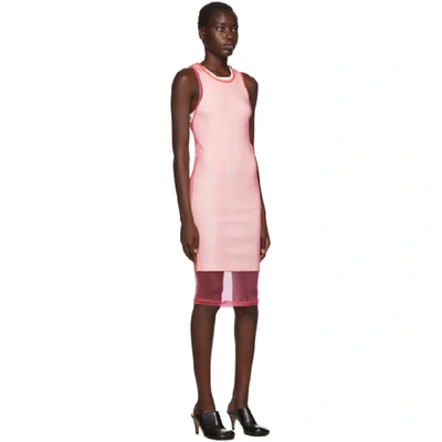 Shop Helmut Lang Pink Masc Tank Dress In Prism Pink