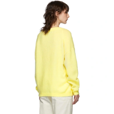 Shop Acne Studios Yellow Mohair Oversized Sweater In Light Yello