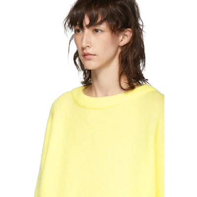 Shop Acne Studios Yellow Mohair Oversized Sweater In Light Yello