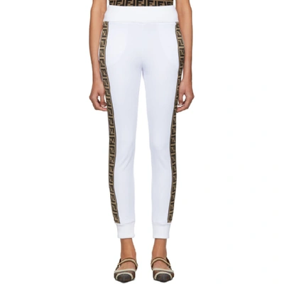 Shop Fendi White 'forever ' Band Lounge Pants In F188p White