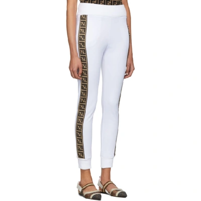 Shop Fendi White 'forever ' Band Lounge Pants In F188p White