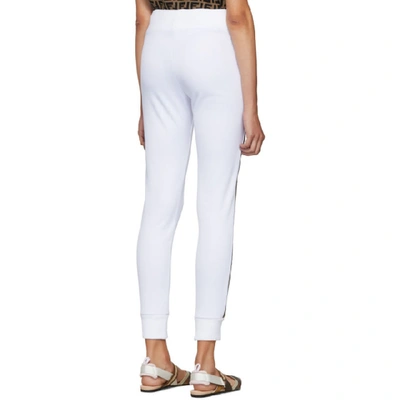 Shop Fendi White 'forever ' Band Lounge Pants In F188p White