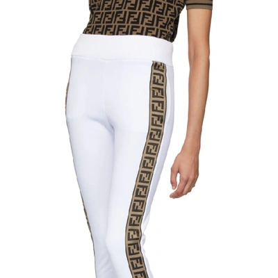 Shop Fendi White 'forever ' Band Lounge Pants In F188p White