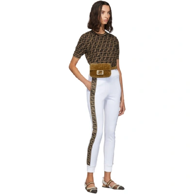 Shop Fendi White 'forever ' Band Lounge Pants In F188p White