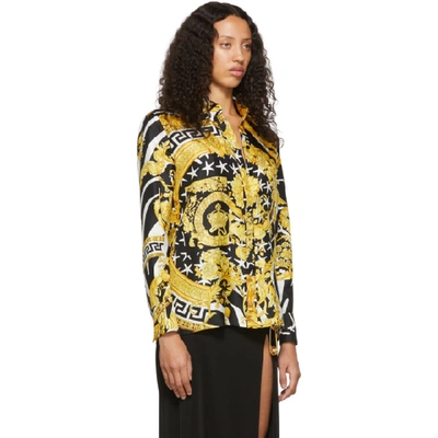 Shop Versace Black And Gold Tresor De La Mer Shirt In A7900 Multi
