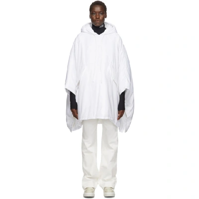 Shop Mm6 Maison Margiela White Padded Hooded Poncho In 100 White