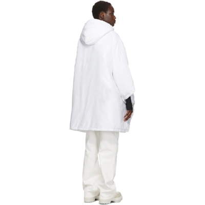 Shop Mm6 Maison Margiela White Padded Hooded Poncho In 100 White