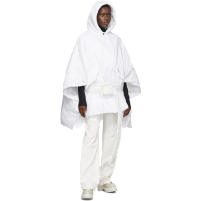 Shop Mm6 Maison Margiela White Padded Hooded Poncho In 100 White