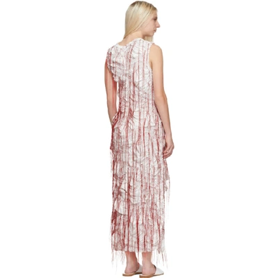 Shop Marina Moscone White Sheath Dress In White/red