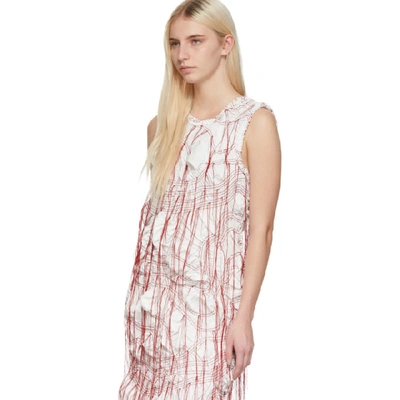 Shop Marina Moscone White Sheath Dress In White/red