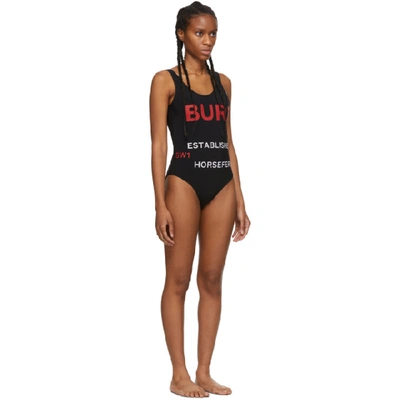 Shop Burberry Ssense Exclusive Black Horseferry Print Swimsuit