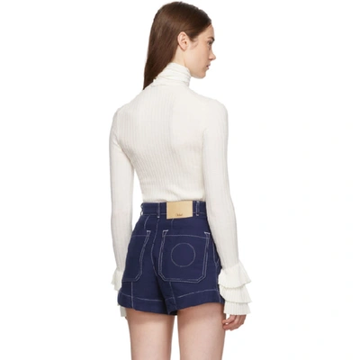 Shop Chloé Chloe Off-white Merino Turtleneck In 107 Iconmlk