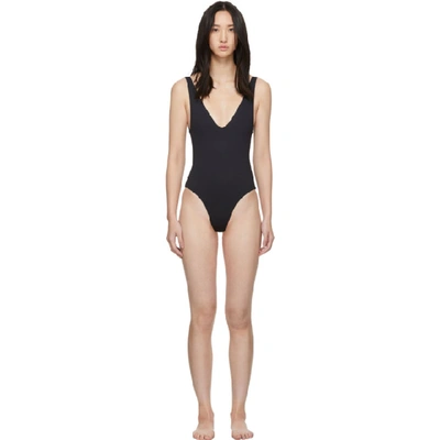 Shop Her Line Ssense Exclusive Black Ester One-piece Swimsuit