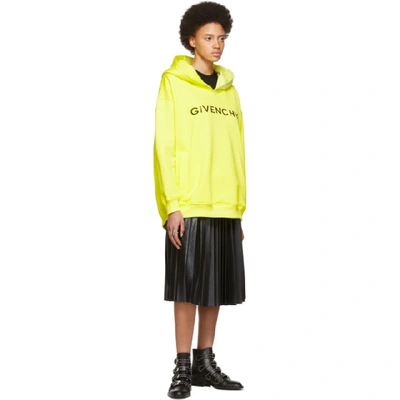 Shop Givenchy Yellow Logo Hoodie In 730 Yellow