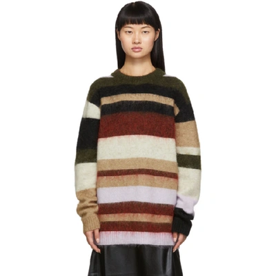 ACNE STUDIOS 绿色 AND 红色 KALBAH 毛衣