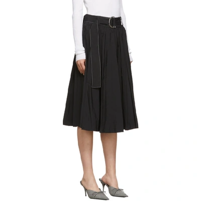 Shop Proenza Schouler Black Parachute Pleated Skirt In 00200 Black