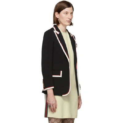 Shop Gucci Black Cady Blazer In 1152 Black