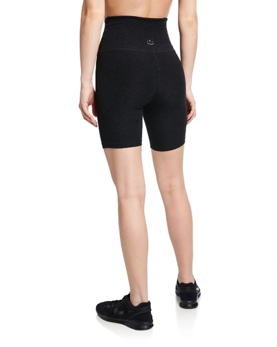 Beyond Yoga Spacedye In The Mix High-waist Biker Shorts In Black