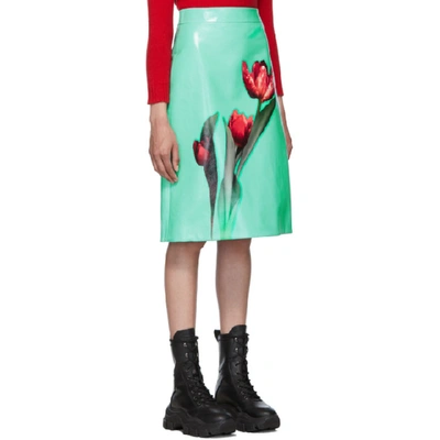 Shop Prada Green Large Tulip Print Skirt In Chlor