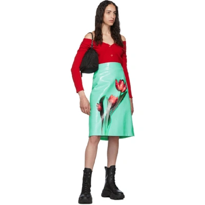 Shop Prada Green Large Tulip Print Skirt In Chlor