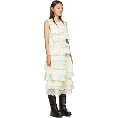 Shop Moncler Genius 4 Moncler Simone Rocha Off-white Ruffle Dress In 002 White
