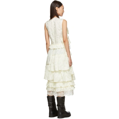 Shop Moncler Genius 4 Moncler Simone Rocha Off-white Ruffle Dress In 002 White